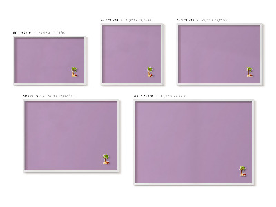 Pizarra magnética con marco blanco Color violeta pastel