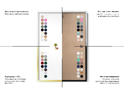 Pizarra magnética con marco blanco Color rosa empolvado beige