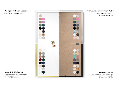 Pizarra magnética con marco blanco Color rosa empolvado beige