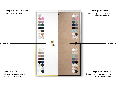 Pizarra magnética con marco blanco Color rosa empolvado beige