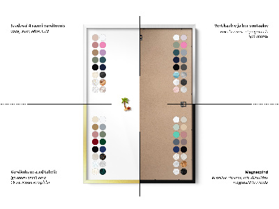 Pizarra magnética con marco blanco Color rosa empolvado beige