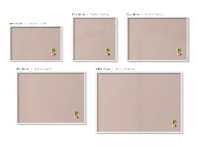 Pizarra magnética con marco blanco Color rosa empolvado beige