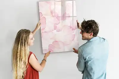 Pizarra magnética decorativa con rotulador diseño de pétalos en acuarela