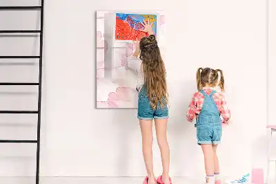 Pizarra magnética decorativa con rotulador diseño de pétalos en acuarela