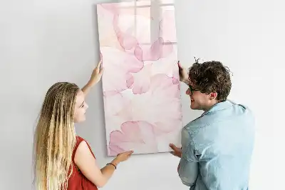 Pizarra magnética decorativa con rotulador diseño de pétalos en acuarela