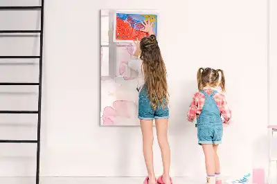 Pizarra magnética decorativa con rotulador diseño de pétalos en acuarela