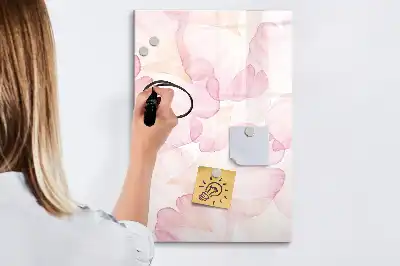 Pizarra magnética decorativa con rotulador diseño de pétalos en acuarela