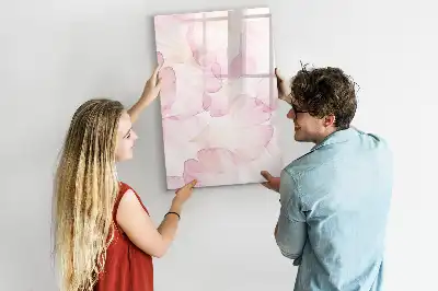 Pizarra magnética decorativa con rotulador diseño de pétalos en acuarela