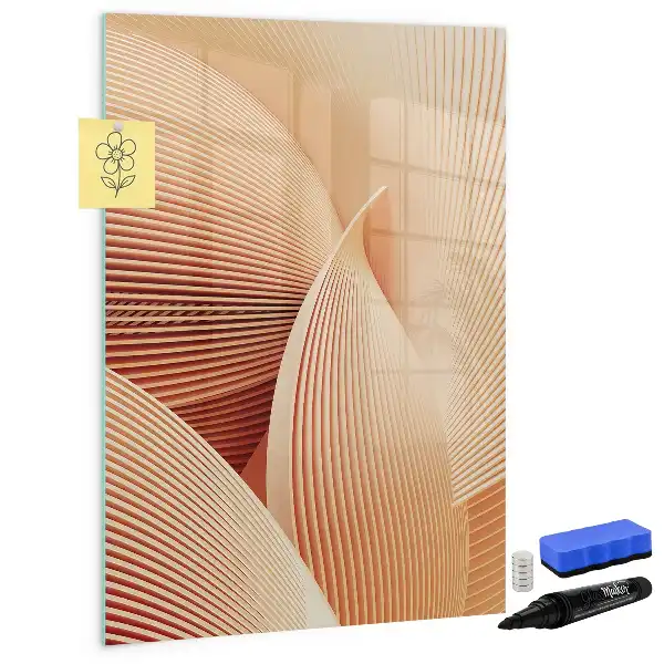 Pizarra magnética decorativa con rotulador con patrón abstracto de olas