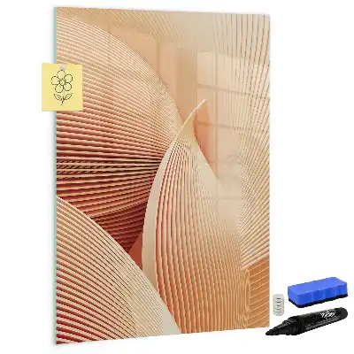 Pizarra magnética decorativa con rotulador con patrón abstracto de olas