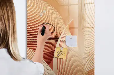 Pizarra magnética decorativa con rotulador con patrón abstracto de olas