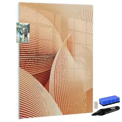 Pizarra magnética decorativa con rotulador con patrón abstracto de olas