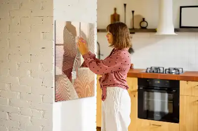 Pizarra magnética decorativa con rotulador con patrón abstracto de olas