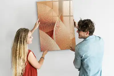 Pizarra magnética decorativa con rotulador con patrón abstracto de olas