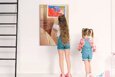 Pizarra magnética decorativa con rotulador con patrón abstracto de olas