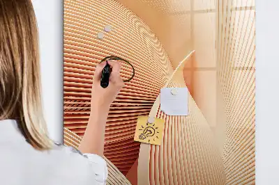Pizarra magnética decorativa con rotulador con patrón abstracto de olas