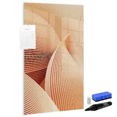 Pizarra magnética decorativa con rotulador con patrón abstracto de olas