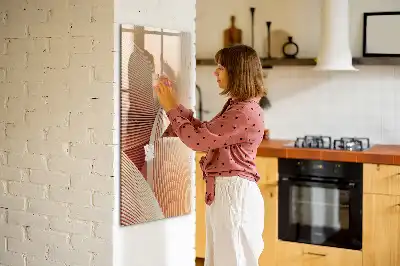 Pizarra magnética decorativa con rotulador con patrón abstracto de olas
