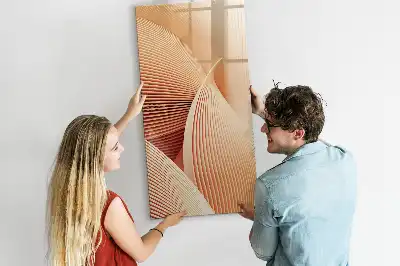 Pizarra magnética decorativa con rotulador con patrón abstracto de olas