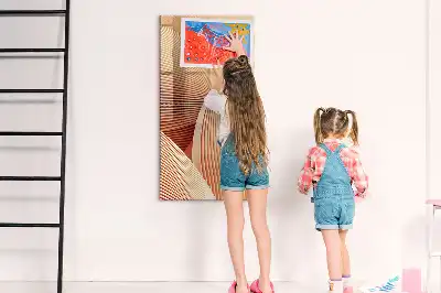 Pizarra magnética decorativa con rotulador con patrón abstracto de olas