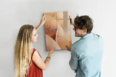 Pizarra magnética decorativa con rotulador con patrón abstracto de olas