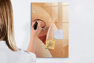 Pizarra magnética decorativa con rotulador con patrón abstracto de olas
