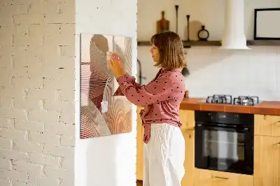 Pizarra magnética decorativa con rotulador con patrón abstracto de olas