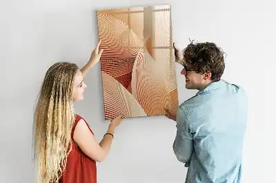 Pizarra magnética decorativa con rotulador con patrón abstracto de olas