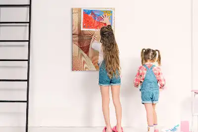 Pizarra magnética decorativa con rotulador con patrón abstracto de olas