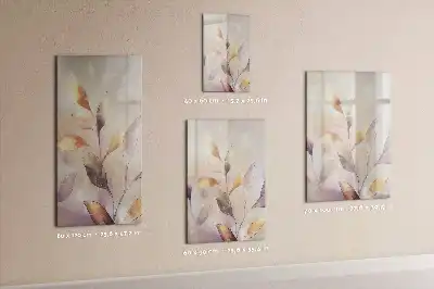 Pizarra magnética de cristal borrable con diseño de plantas en acuarela