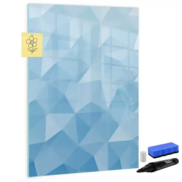 Pizarra magnética decorativa con rotulador diseño de abstracción de triángulos