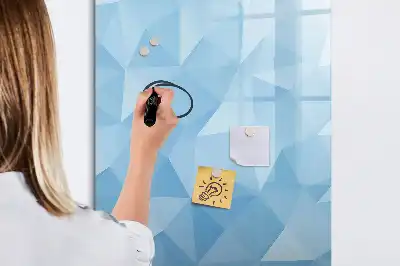 Pizarra magnética decorativa con rotulador diseño de abstracción de triángulos