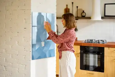 Pizarra magnética decorativa con rotulador diseño de abstracción de triángulos