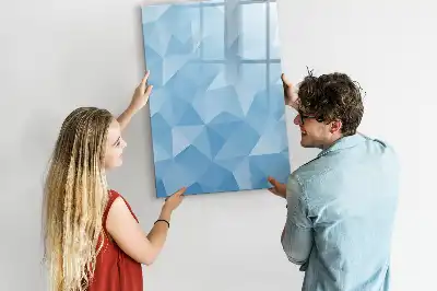 Pizarra magnética decorativa con rotulador diseño de abstracción de triángulos