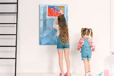 Pizarra magnética decorativa con rotulador diseño de abstracción de triángulos
