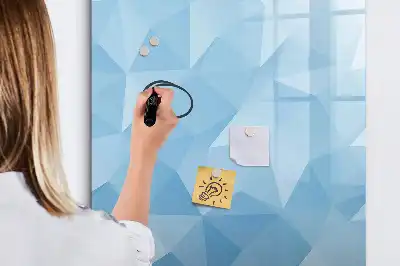 Pizarra magnética decorativa con rotulador diseño de abstracción de triángulos