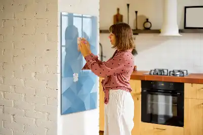 Pizarra magnética decorativa con rotulador diseño de abstracción de triángulos