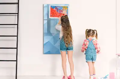 Pizarra magnética decorativa con rotulador diseño de abstracción de triángulos