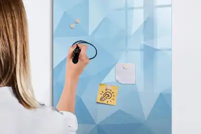 Pizarra magnética decorativa con rotulador diseño de abstracción de triángulos