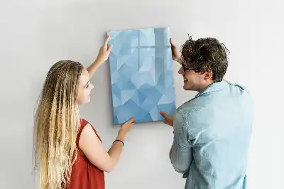 Pizarra magnética decorativa con rotulador diseño de abstracción de triángulos