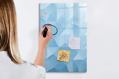 Pizarra magnética decorativa con rotulador diseño de abstracción de triángulos