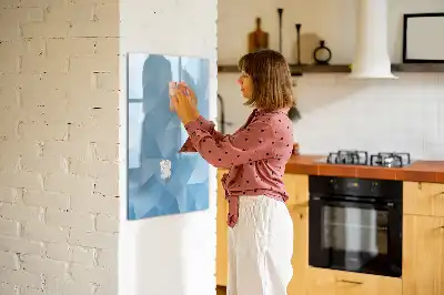 Pizarra magnética decorativa con rotulador diseño de abstracción de triángulos