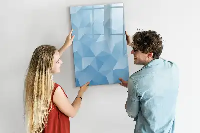 Pizarra magnética decorativa con rotulador diseño de abstracción de triángulos