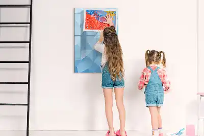 Pizarra magnética decorativa con rotulador diseño de abstracción de triángulos