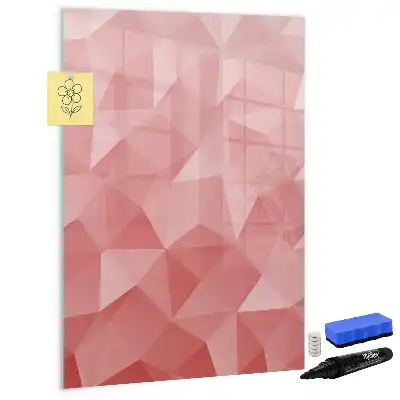 Pizarra magnética de cristal borrable con diseño de abstracción de triángulos