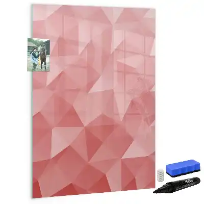 Pizarra magnética de cristal borrable con diseño de abstracción de triángulos