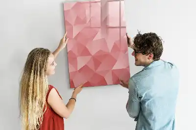 Pizarra magnética de cristal borrable con diseño de abstracción de triángulos