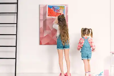 Pizarra magnética de cristal borrable con diseño de abstracción de triángulos