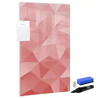 Pizarra magnética de cristal borrable con diseño de abstracción de triángulos