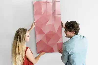Pizarra magnética de cristal borrable con diseño de abstracción de triángulos